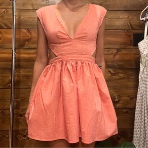 Cutout pink party dress